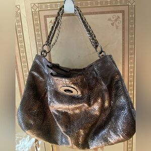Coach Shimmering Silver Shoulder Bag